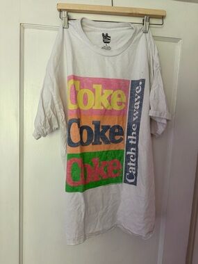 Coke Graphic Tee - White with Multicolor Print